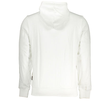 Napapijri Elegant White Cotton Hooded Sweatshirt Napapijri