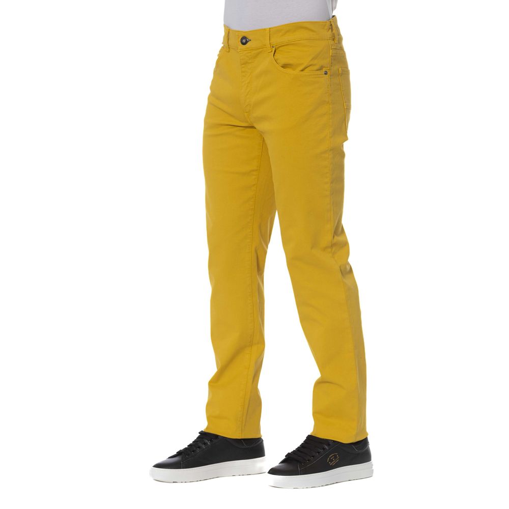 Trussardi Jeans Yellow Cotton Men Pant Trussardi Jeans