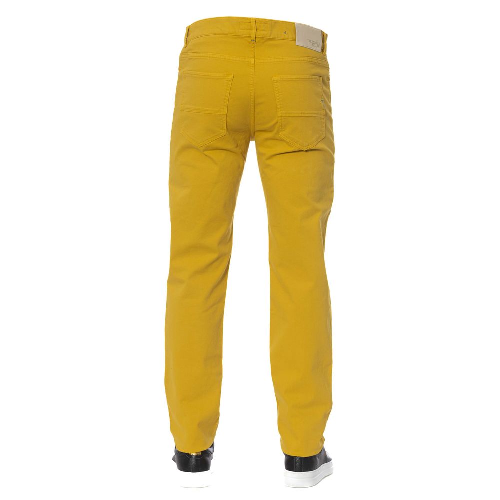 Trussardi Jeans Yellow Cotton Men Pant Trussardi Jeans