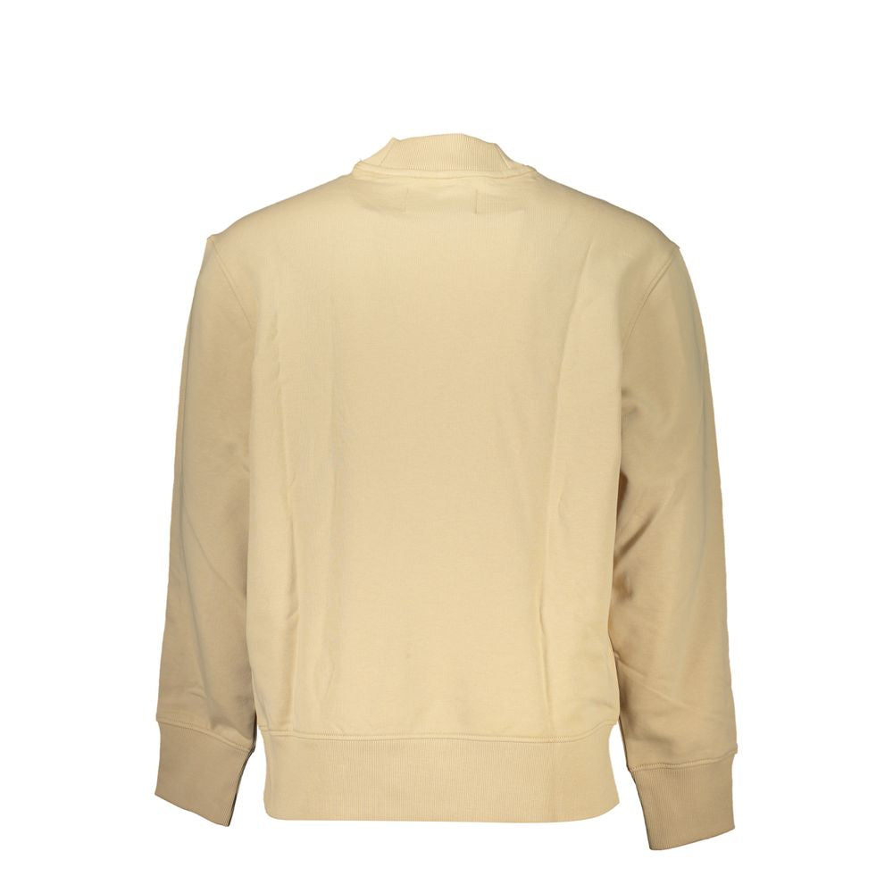 Calvin Klein Beige Crew Neck Logo Sweatshirt