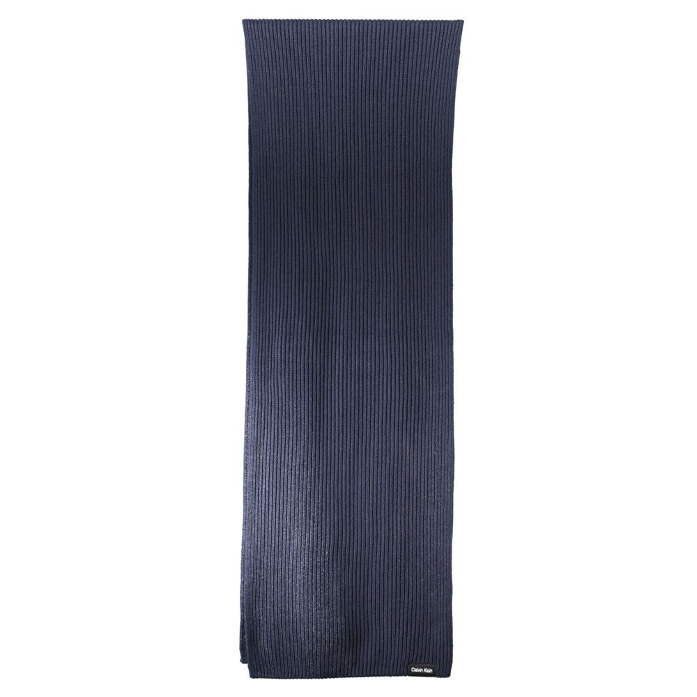 Calvin Klein Elegant Blue Cotton Cashmere Scarf