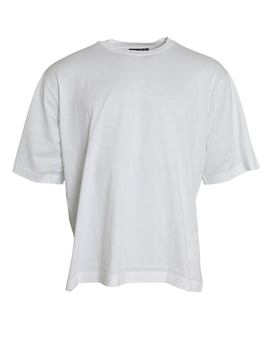 Dolce & Gabbana Elegant White Crew Neck Luxury Tee Dolce & Gabbana