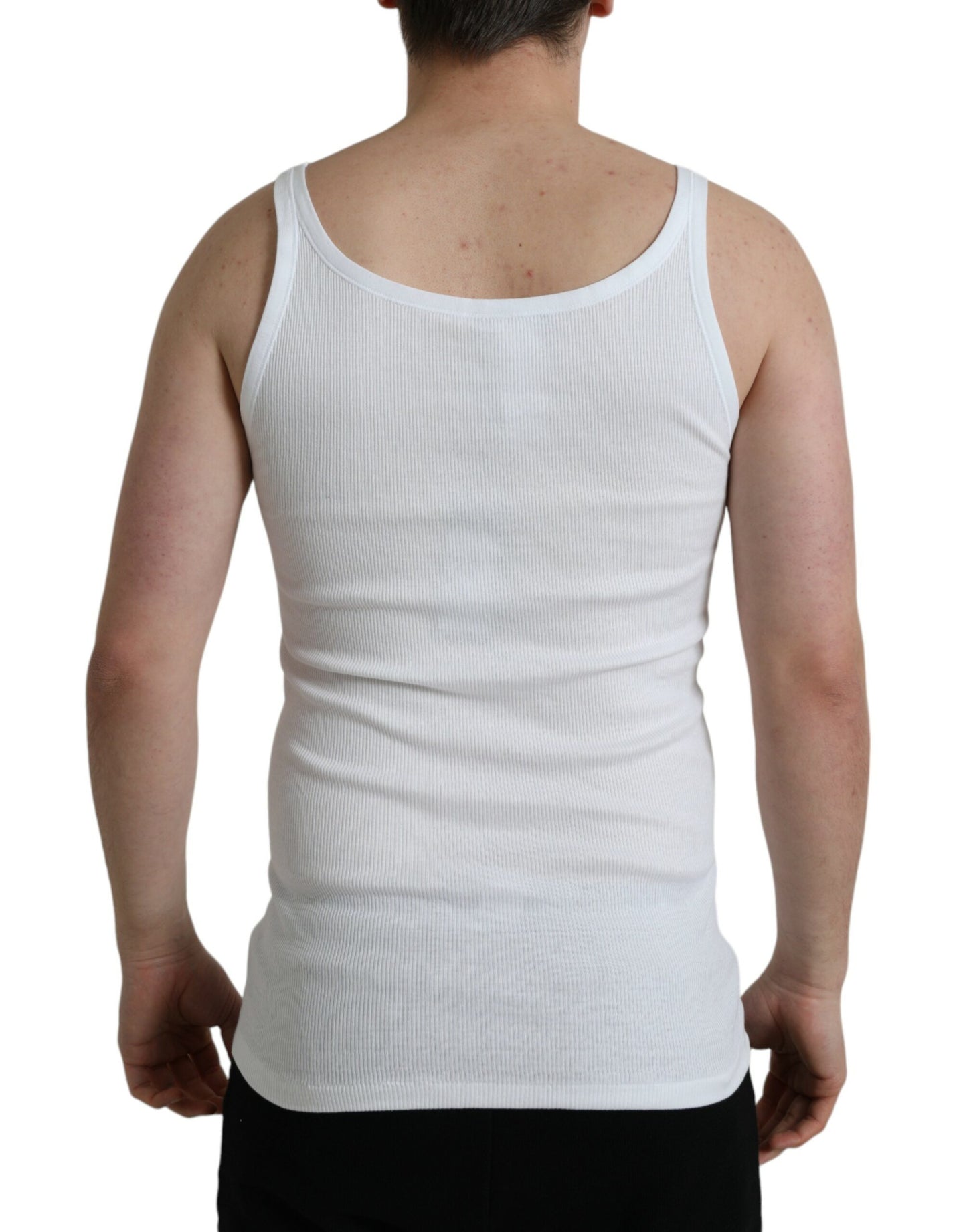 Dolce & Gabbana Elegant White Cotton Tank T-Shirt Dolce & Gabbana