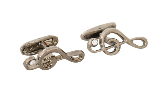 Dolce & Gabbana Elegant Silver Tremble Clef Cufflinks Dolce & Gabbana