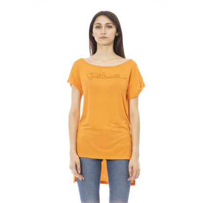 Just Cavalli Orange Cotton Women T-Shirt Just Cavalli