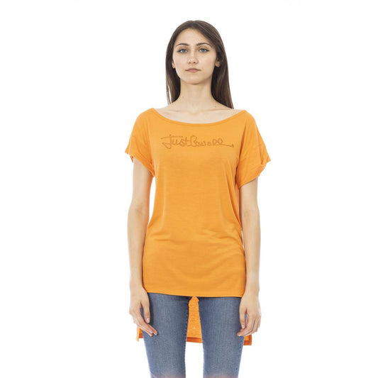 Just Cavalli Orange Cotton Women T-Shirt Just Cavalli