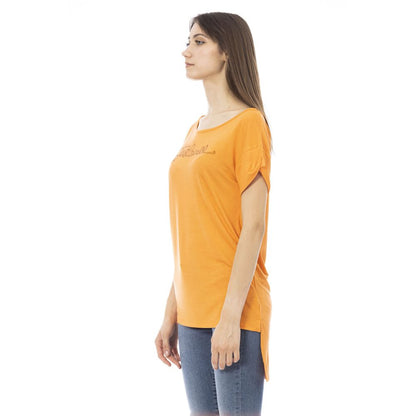 Just Cavalli Orange Cotton Women T-Shirt Just Cavalli