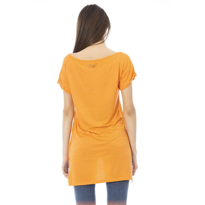 Just Cavalli Orange Cotton Women T-Shirt Just Cavalli