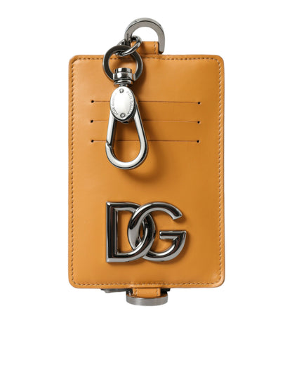 Dolce & Gabbana Elegant Orange Calf Leather Card Holder Dolce & Gabbana