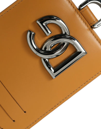 Dolce & Gabbana Elegant Orange Calf Leather Card Holder Dolce & Gabbana