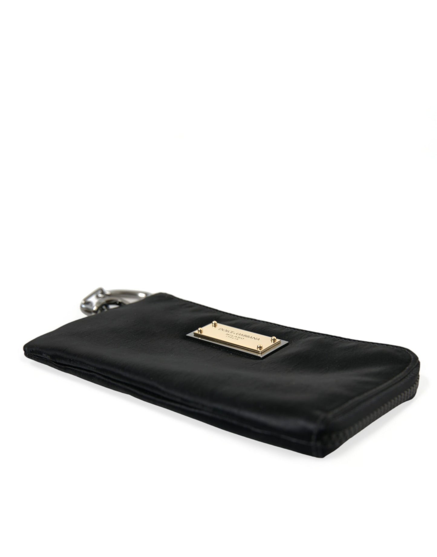 Dolce & Gabbana Sleek Designer Nylon-Leather Pouch in Black Dolce & Gabbana