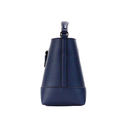 Michael Kors Mercer Small Navy Pebbled Leather Bucket Crossbody Bag Purse Michael Kors