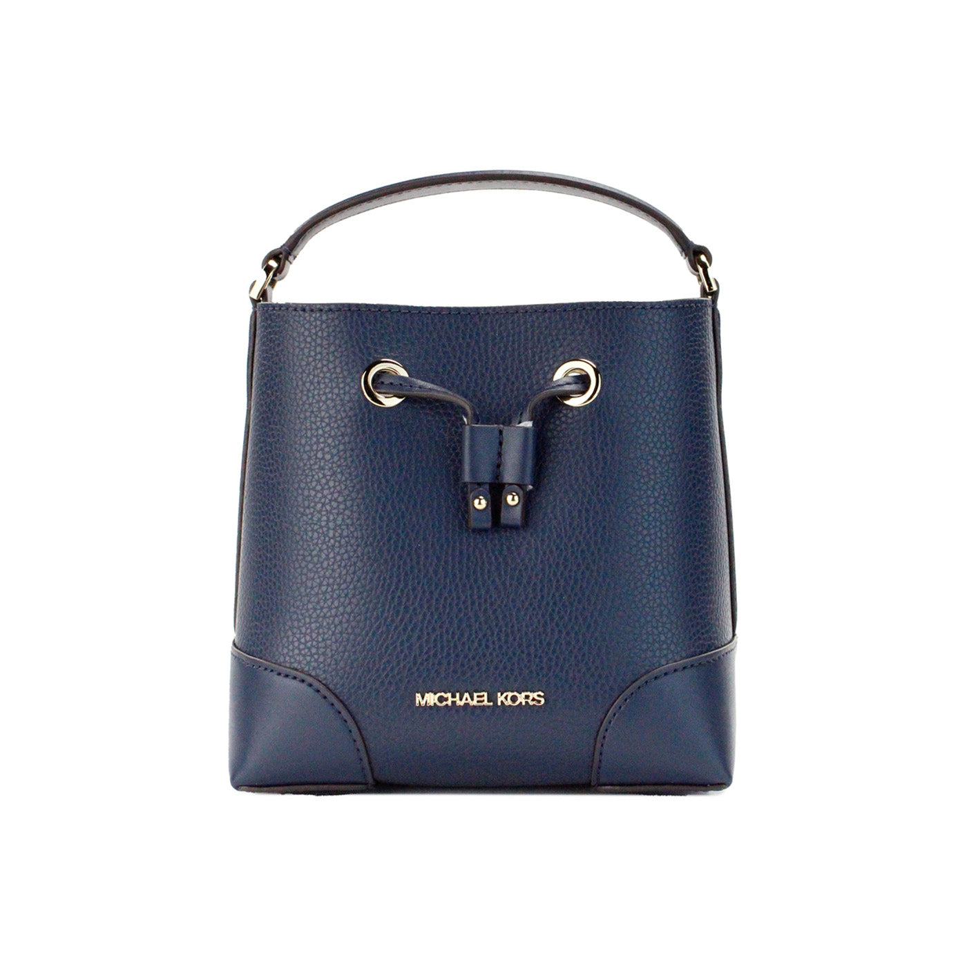 Michael Kors Mercer Small Navy Pebbled Leather Bucket Crossbody Bag Purse Michael Kors