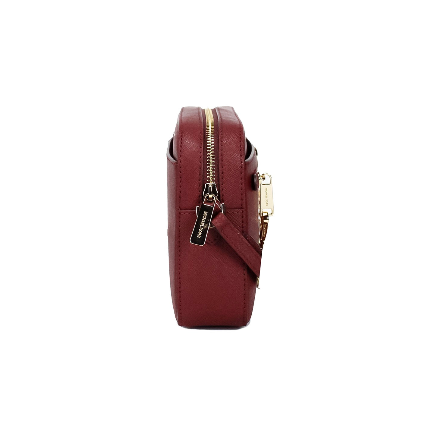 Michael Kors Jet Set East West Large Dark Cherry Leather Zip Chain Crossbody Bag Michael Kors