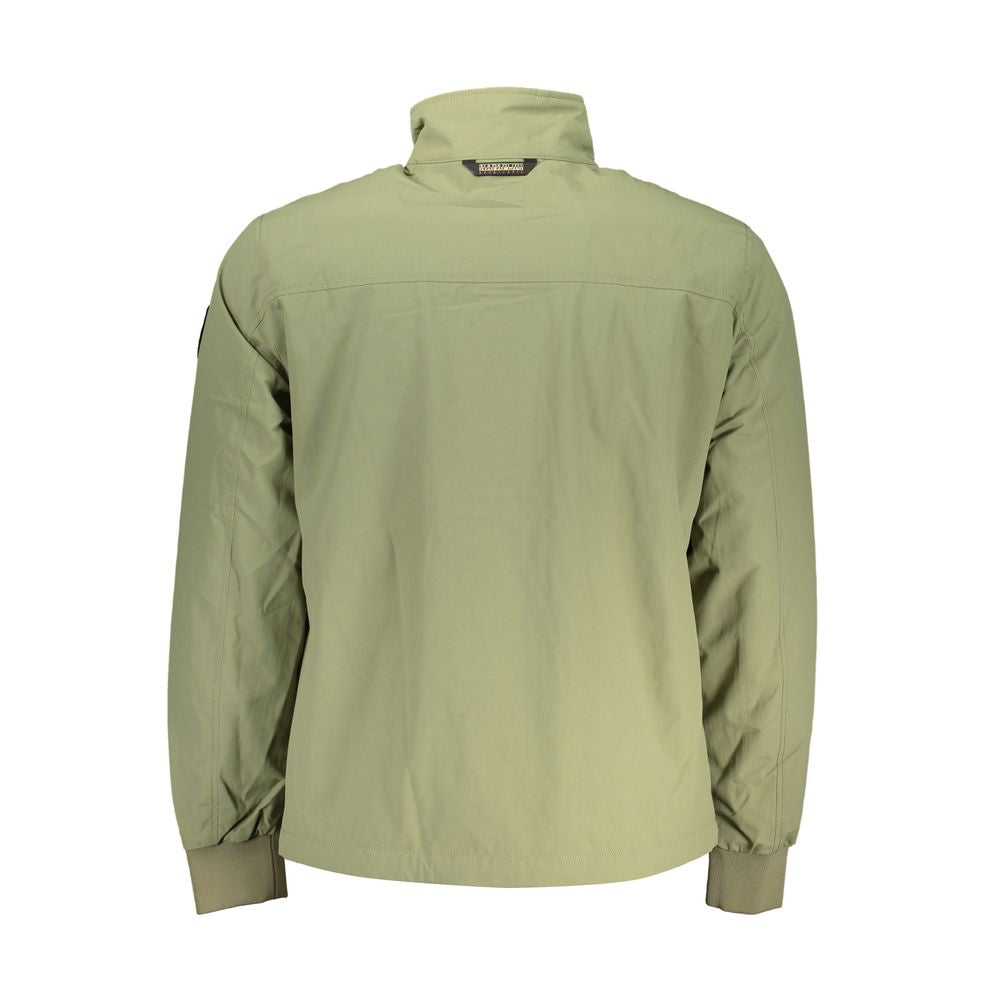 Napapijri Chic Waterproof Green Jacket with Contrast Accents Napapijri