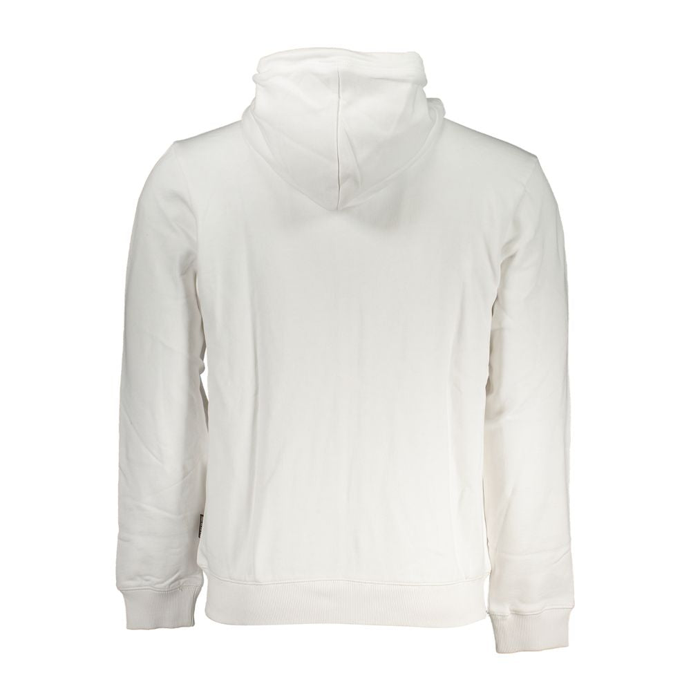 Napapijri Chic White Hooded Cotton Sweatshirt Napapijri