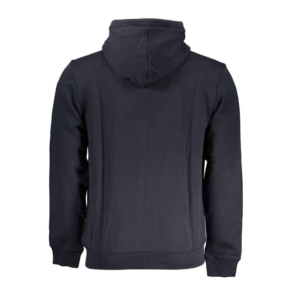 Napapijri Blue Cotton Hooded Sweater with Logo Napapijri