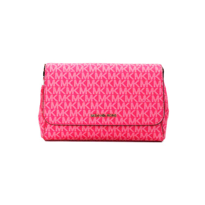 Michael Kors Jet Set Medium Electric Pink Convertible Pouchette Crossbody Bag Michael Kors