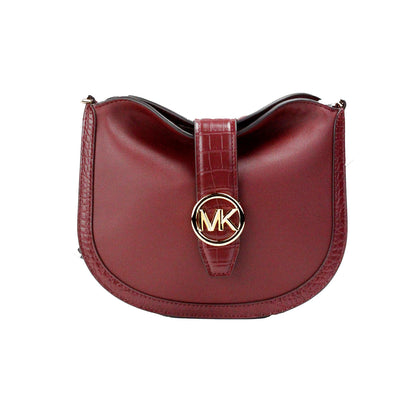 Michael Kors Gabby Small Dark Cherry Leather Foldover Hobo Crossbody Bag Michael Kors