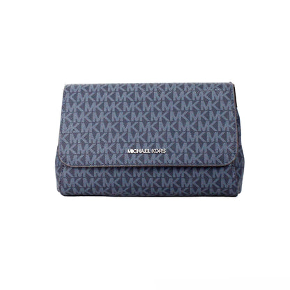 Michael Kors Jet Set Medium Navy Blue PVC Convertible Pouchette Crossbody Bag Michael Kors