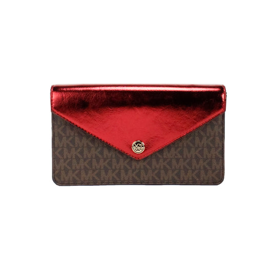 Michael Kors Jet Set Travel Crimson Small Flap Clutch Crossbody Bag Michael Kors