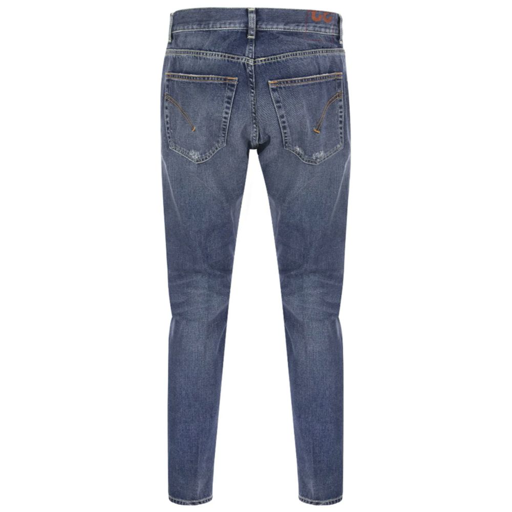 Dondup Distressed Blue Cotton Mius Jeans Dondup