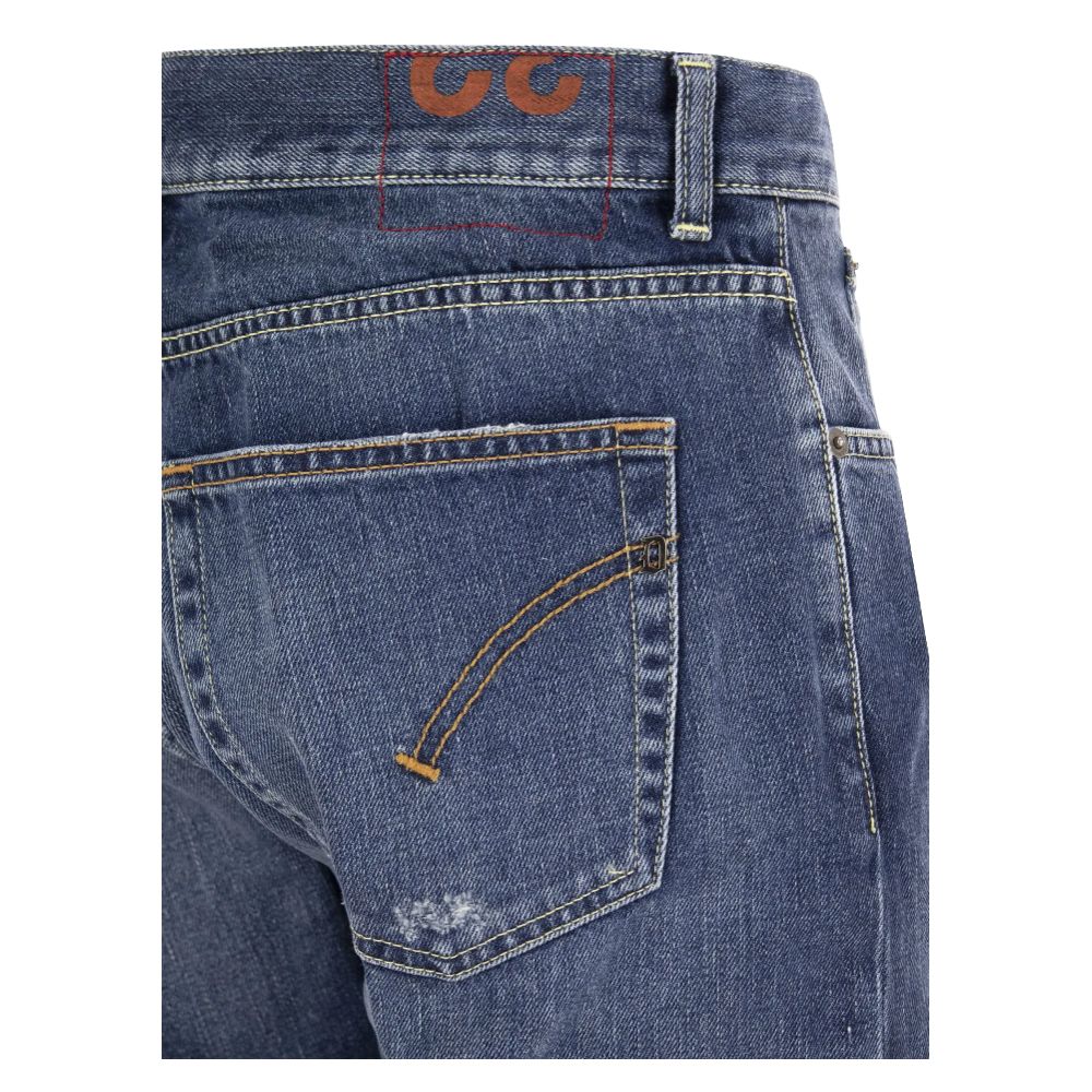 Dondup Distressed Blue Cotton Mius Jeans Dondup