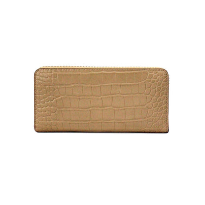 Michael Kors Jet Set Large Camel Animal Print Leather Continental Wrist Wallet Michael Kors