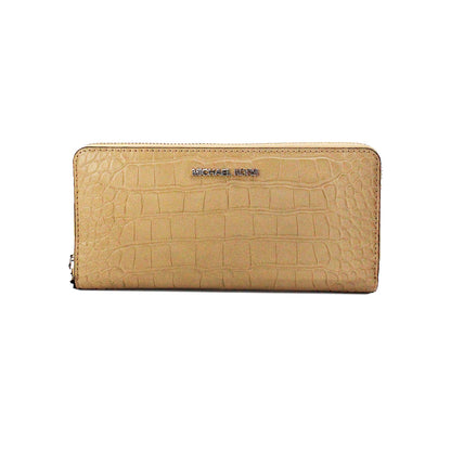 Michael Kors Jet Set Large Camel Animal Print Leather Continental Wrist Wallet Michael Kors