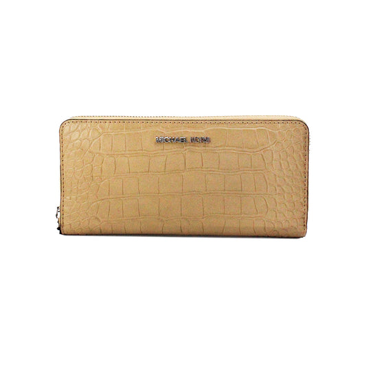 Michael Kors Jet Set Large Camel Animal Print Leather Continental Wrist Wallet Michael Kors