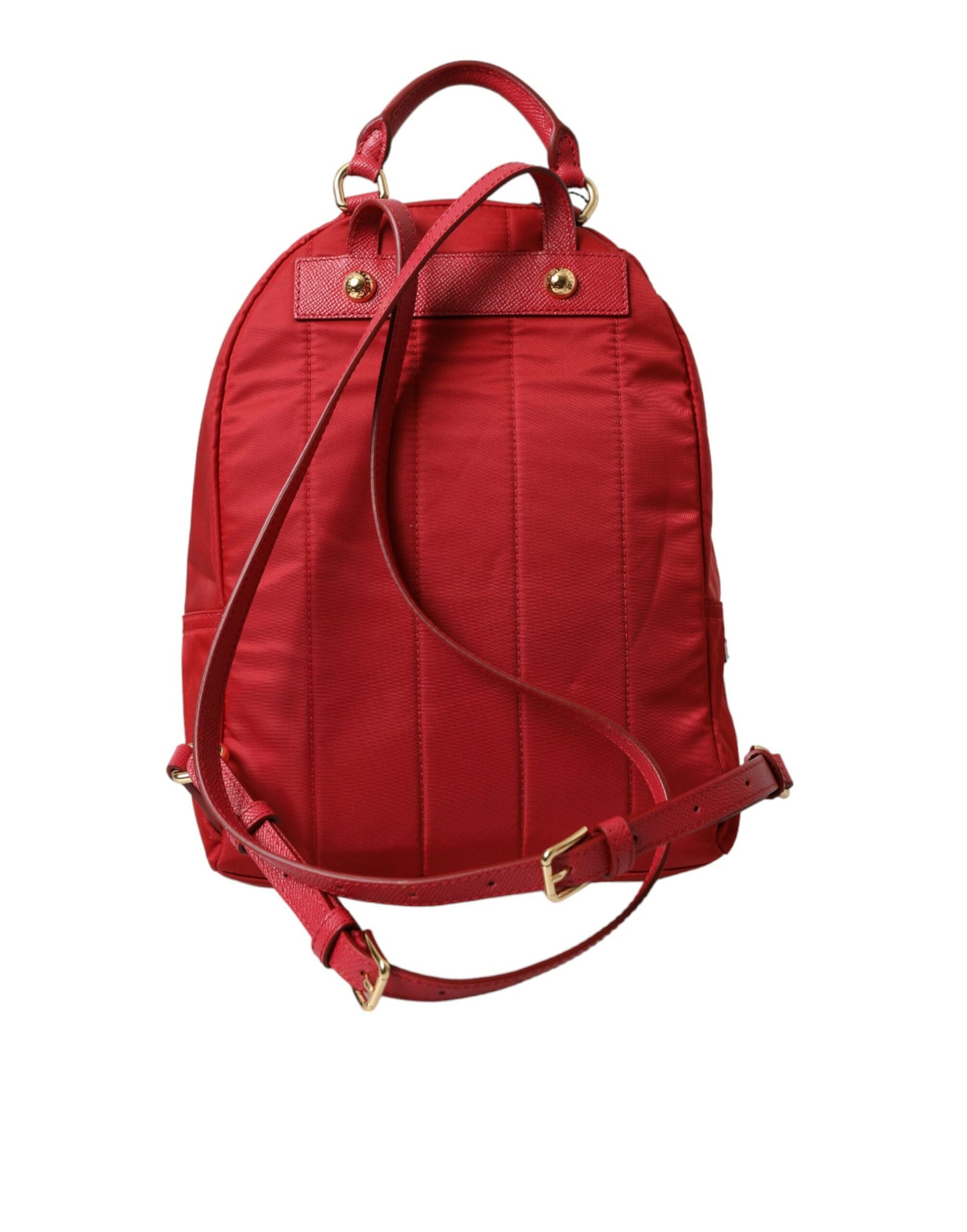 Dolce & Gabbana Embellished Red Backpack with Gold Detailing Dolce & Gabbana