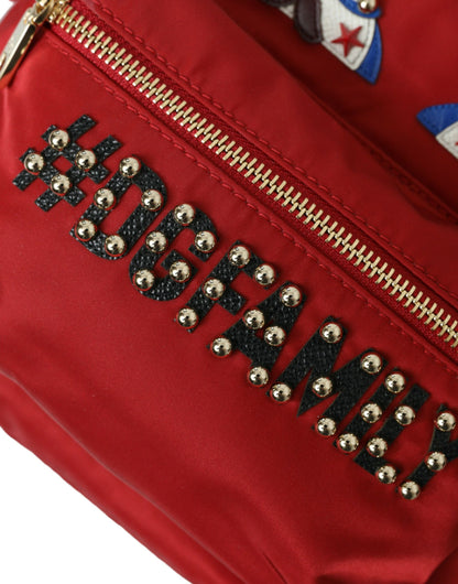 Dolce & Gabbana Embellished Red Backpack with Gold Detailing Dolce & Gabbana