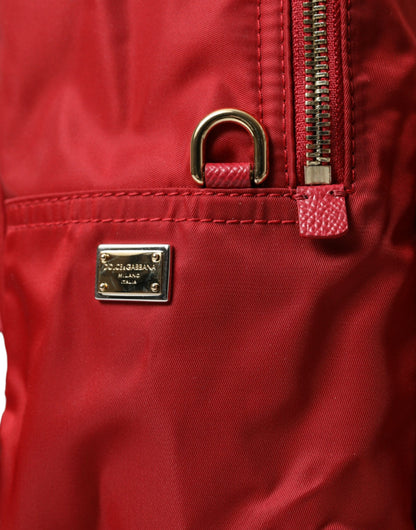 Dolce & Gabbana Embellished Red Backpack with Gold Detailing Dolce & Gabbana