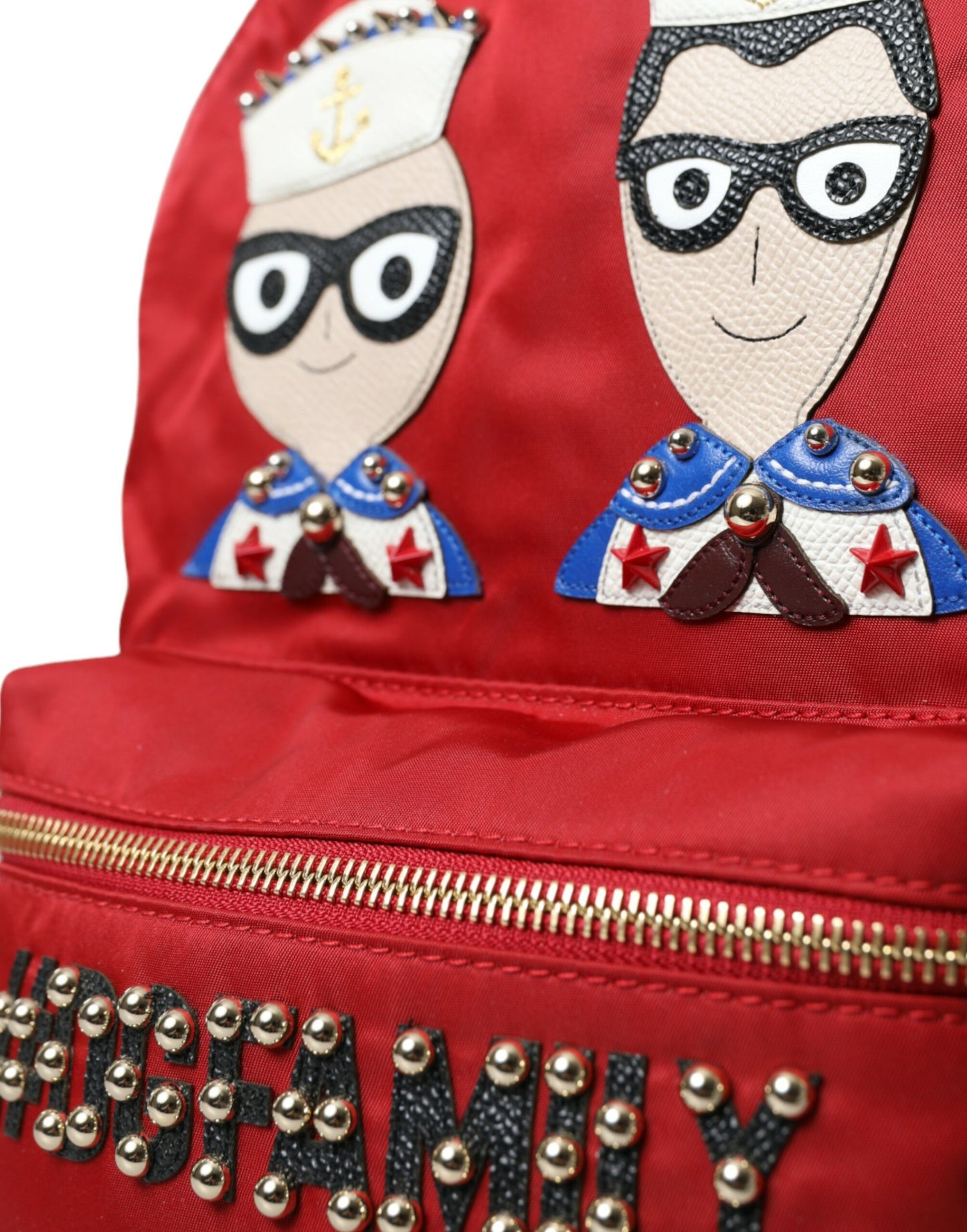 Dolce & Gabbana Embellished Red Backpack with Gold Detailing Dolce & Gabbana