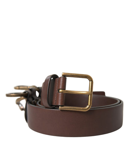 Dolce & Gabbana Elegant Brown Calf Leather Belt - Timeless Accessory Dolce & Gabbana