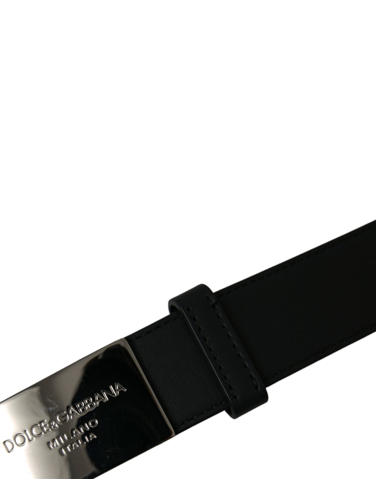 Dolce & Gabbana Elegant Black Leather Belt with Metal Buckle Dolce & Gabbana