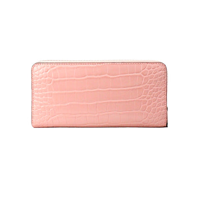 Michael Kors Jet Set Large Pink Animal Print Leather Continental Wrist Wallet Michael Kors