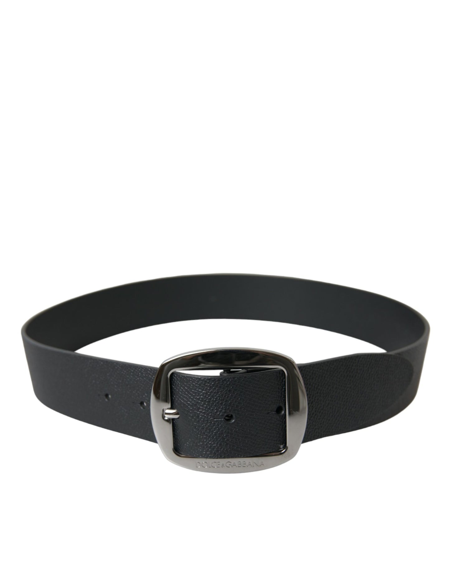 Dolce & Gabbana Elegant Black Leather Belt with Metal Buckle Dolce & Gabbana