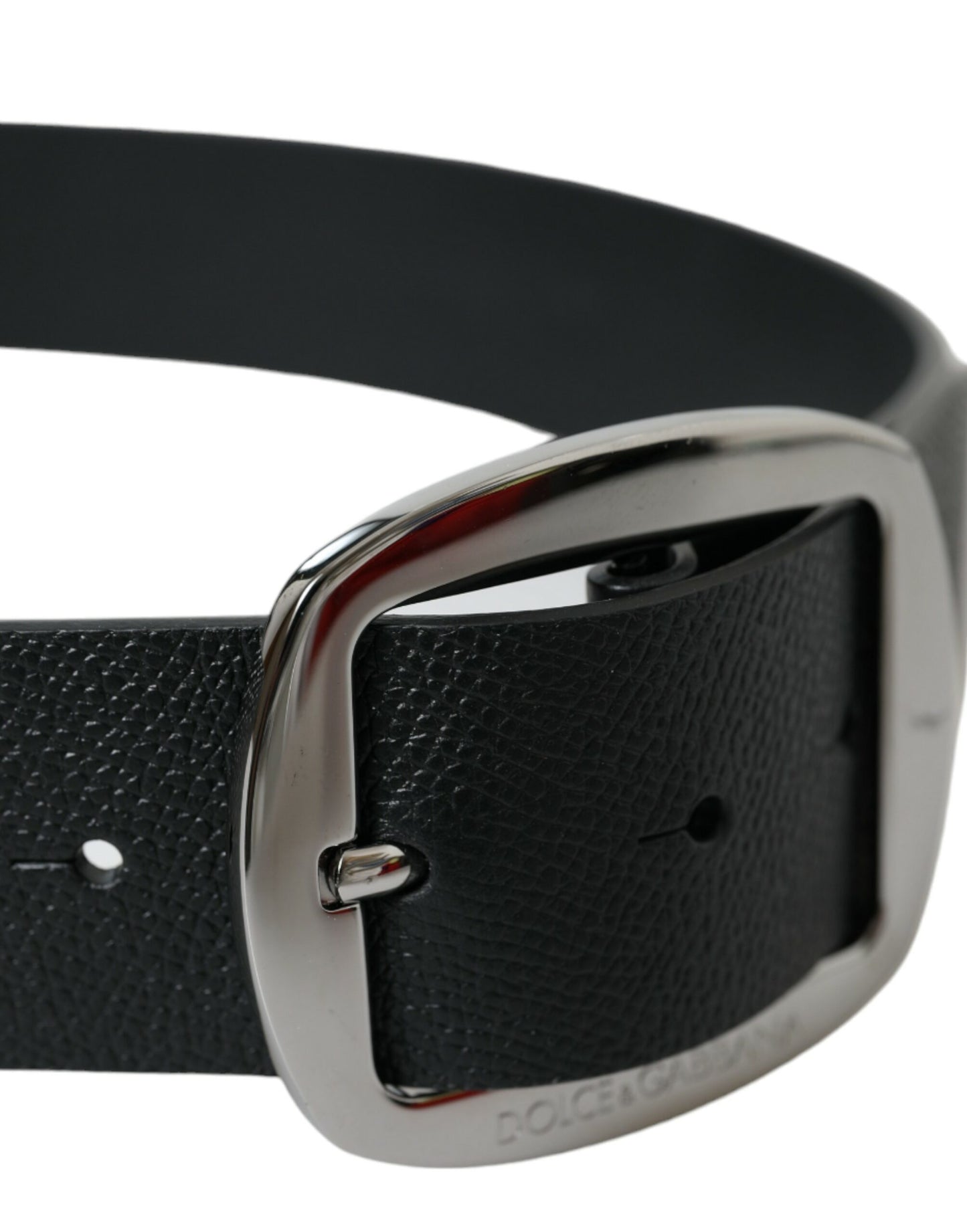 Dolce & Gabbana Elegant Black Leather Belt with Metal Buckle Dolce & Gabbana