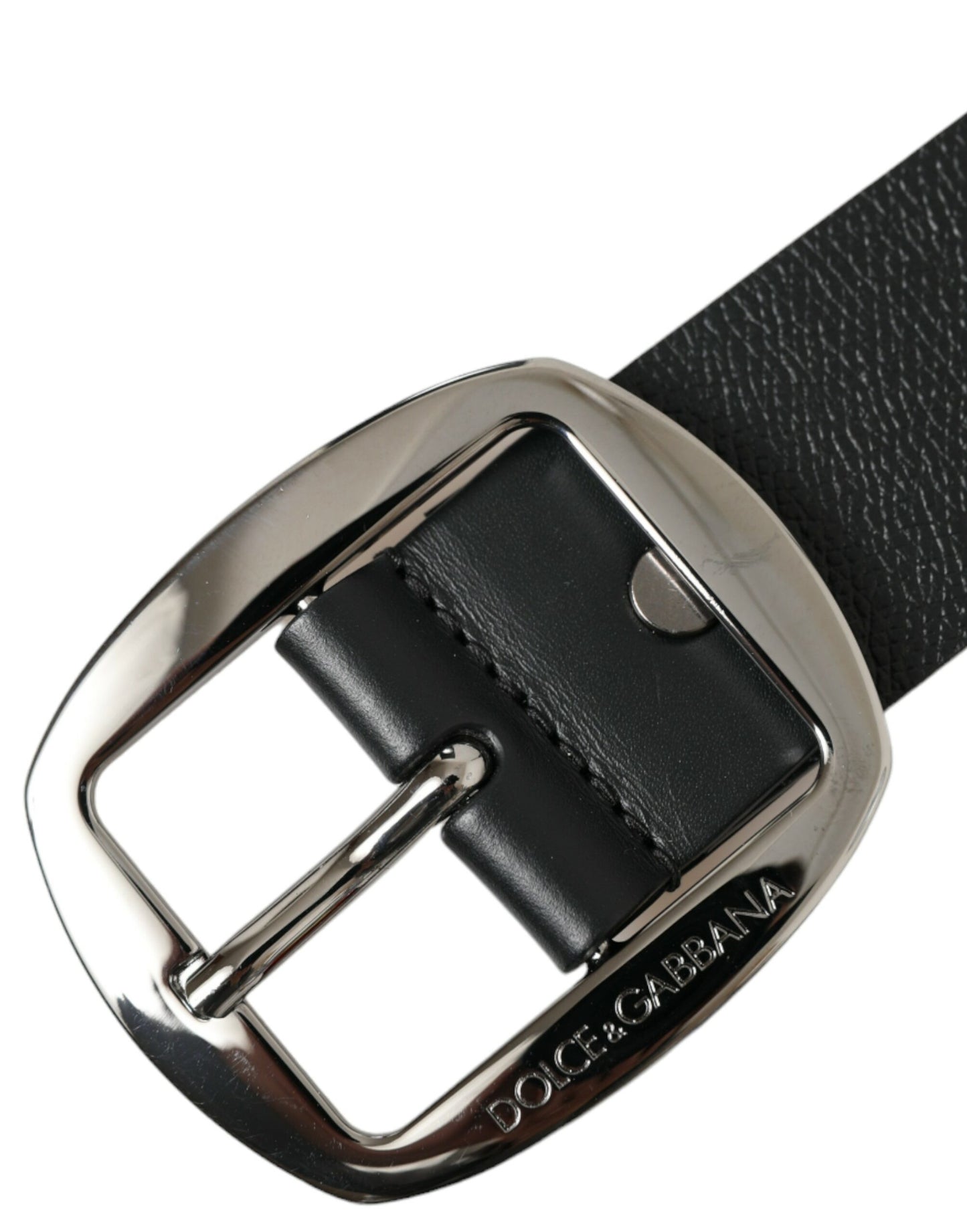 Dolce & Gabbana Elegant Black Leather Belt with Metal Buckle Dolce & Gabbana