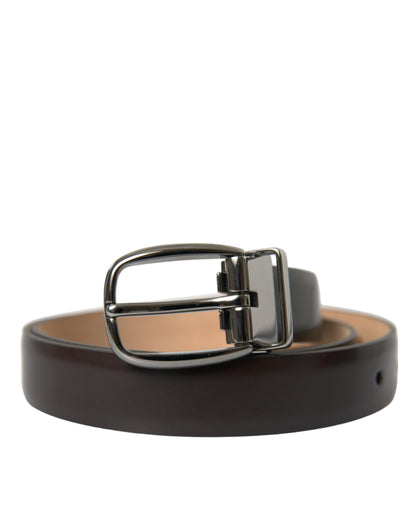 Dolce & Gabbana Elegant Dark Brown Leather Belt Dolce & Gabbana