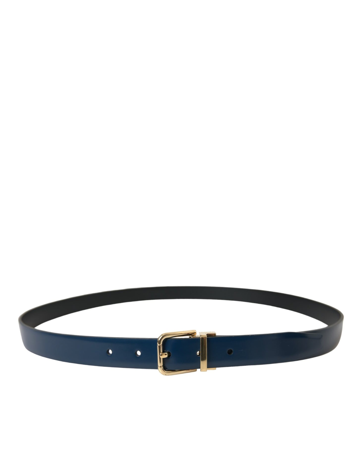 Dolce & Gabbana Elegant Blue Leather Belt with Metal Buckle Dolce & Gabbana