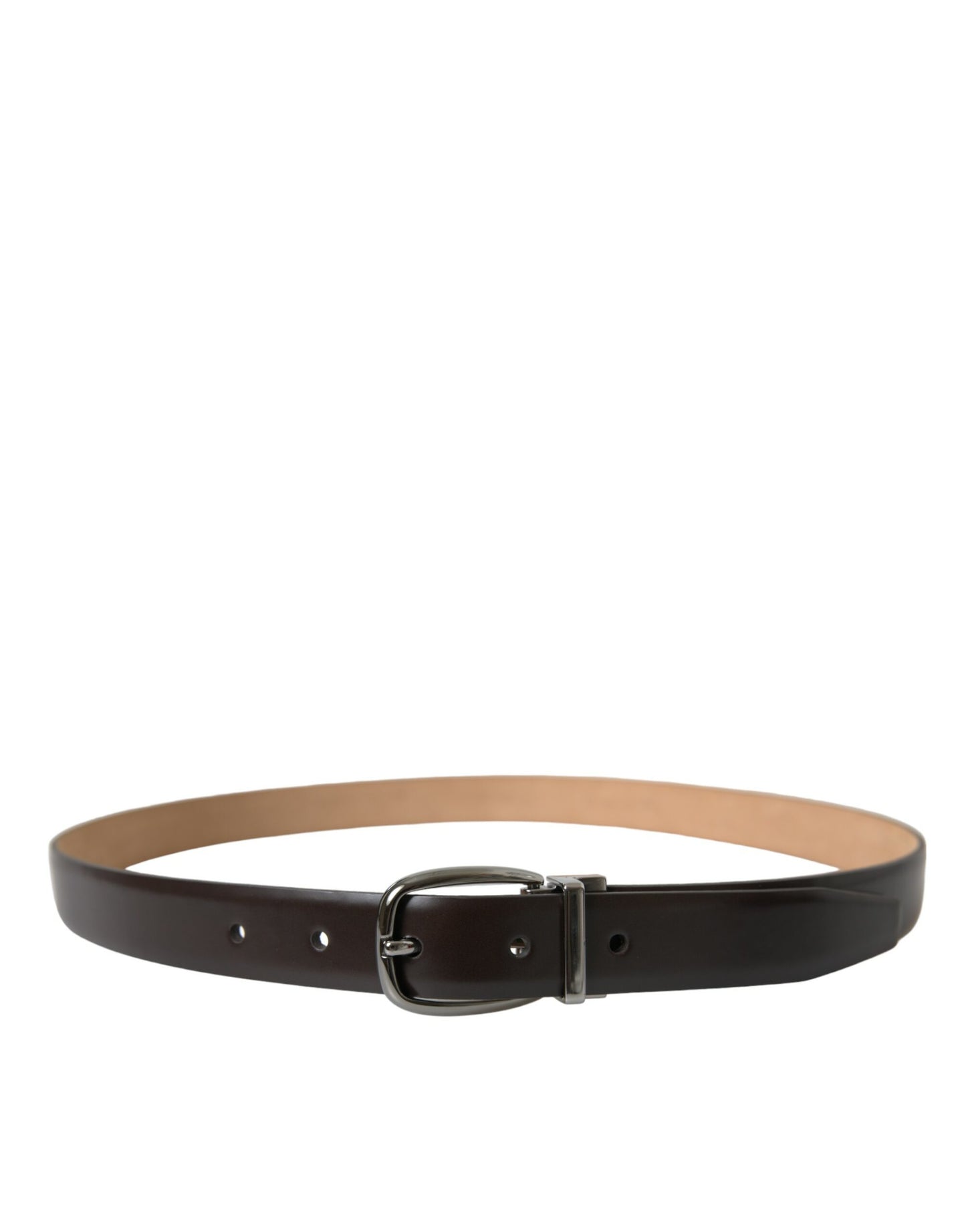 Dolce & Gabbana Elegant Dark Brown Calf Leather Belt Dolce & Gabbana