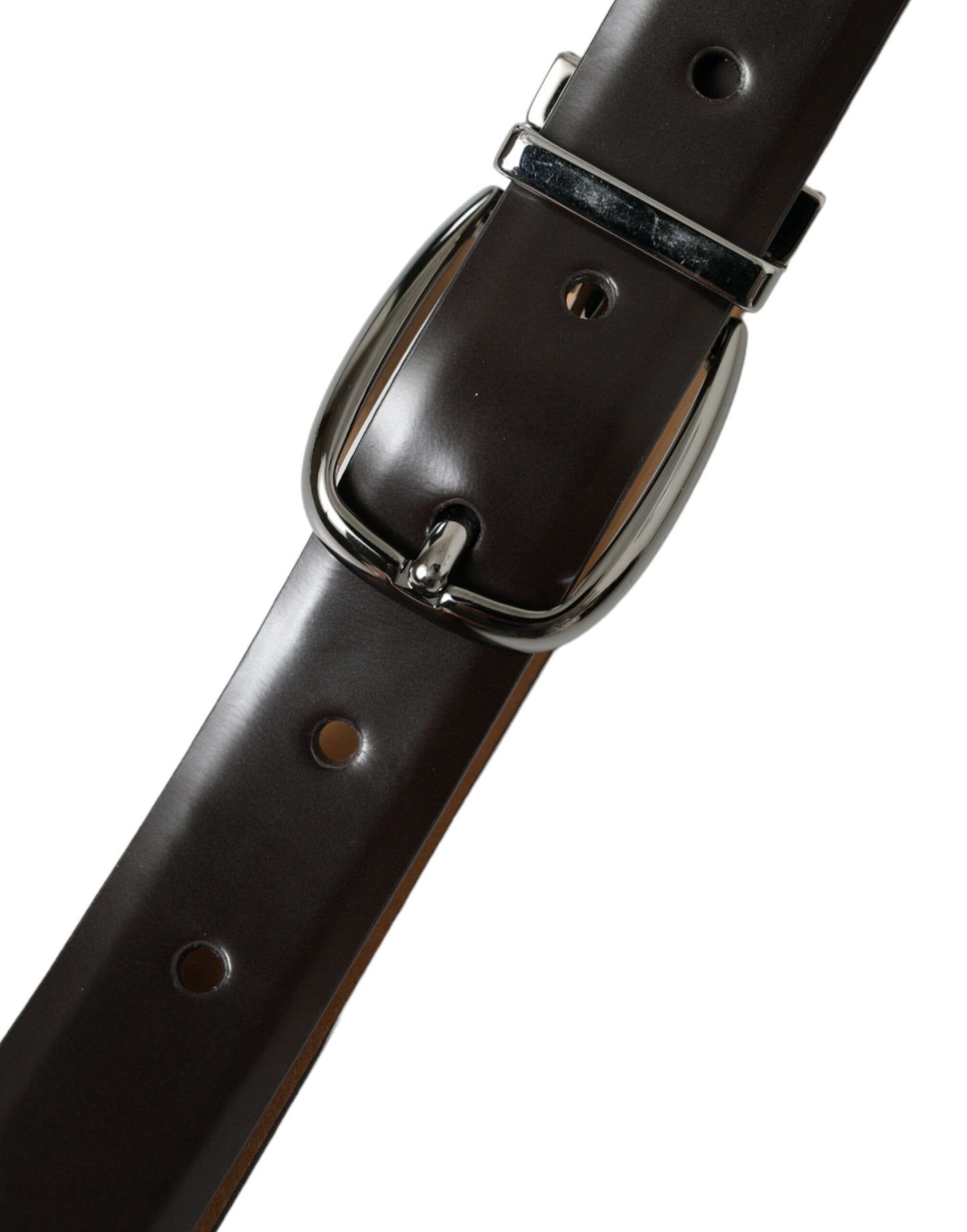 Dolce & Gabbana Elegant Dark Brown Calf Leather Belt Dolce & Gabbana