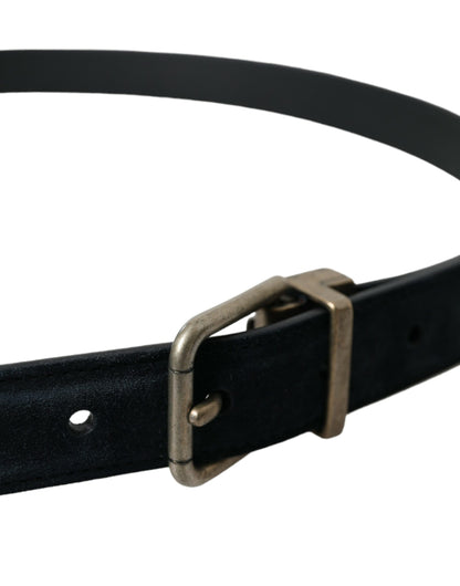 Dolce & Gabbana Elegant Blue Leather Belt with Metal Buckle Dolce & Gabbana