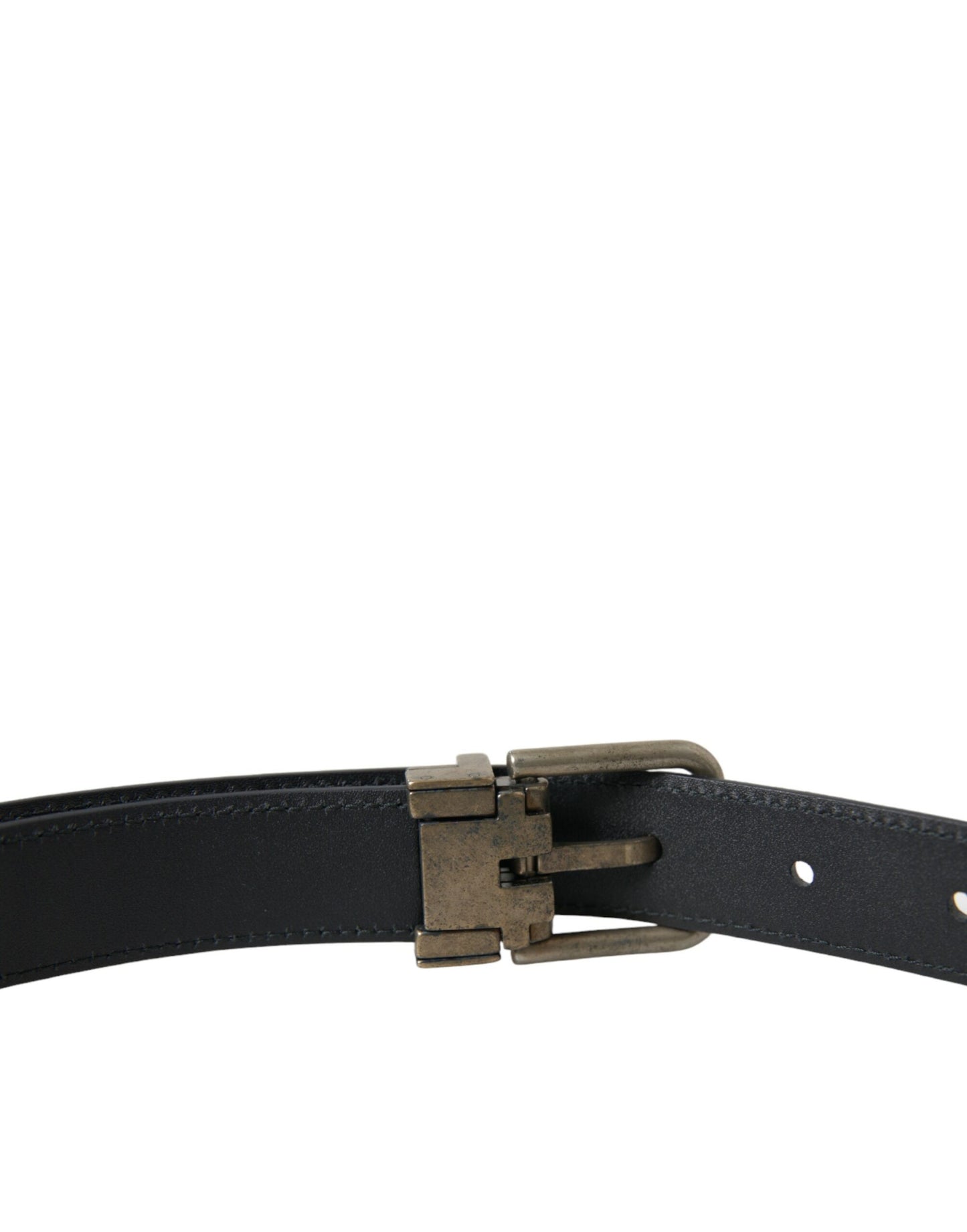 Dolce & Gabbana Elegant Blue Leather Belt with Metal Buckle Dolce & Gabbana