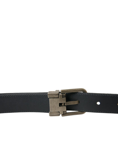 Dolce & Gabbana Elegant Black Leather Belt with Metal Buckle Dolce & Gabbana