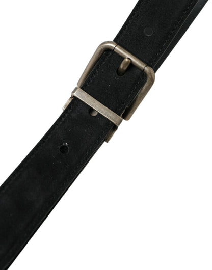 Dolce & Gabbana Elegant Black Leather Belt with Metal Buckle Dolce & Gabbana