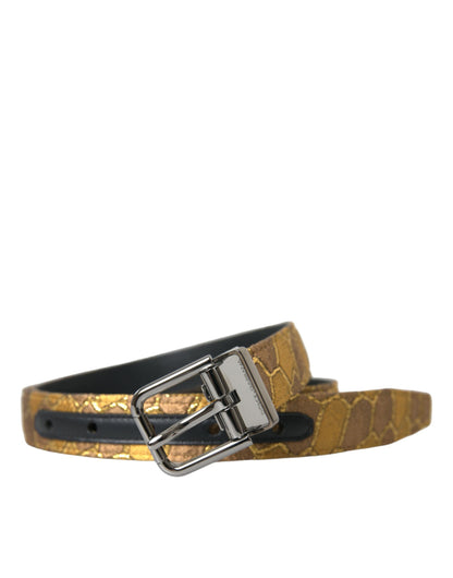 Dolce & Gabbana Elegant Gold Leather Belt Dolce & Gabbana