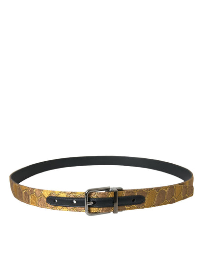 Dolce & Gabbana Elegant Gold Leather Belt Dolce & Gabbana